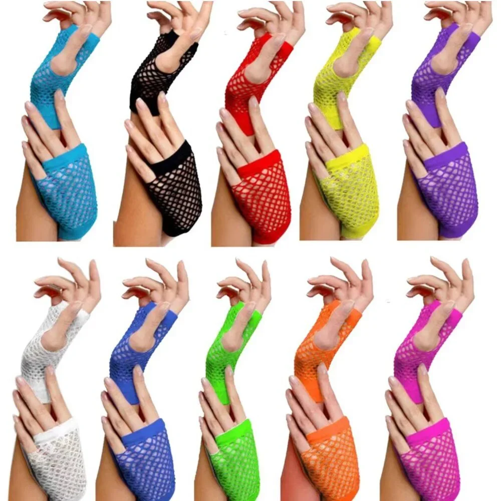 On Trend Fishnet fingerless gloves in black NEW